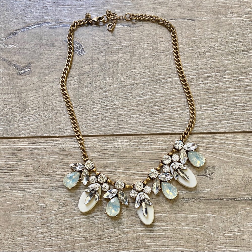 J. Crew Necklace Gold and Blue 21"